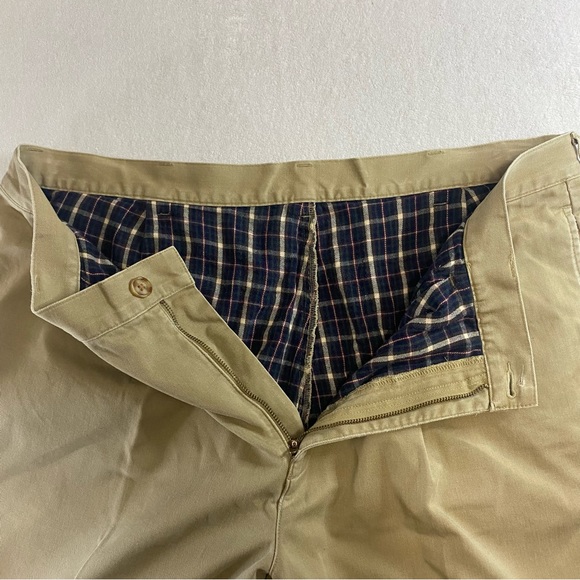 LL Bean Natural Fit Flannel Lined Tan Pleated Chino Pants Mens 40x30 #0 FPV5 - Picture 4 of 8